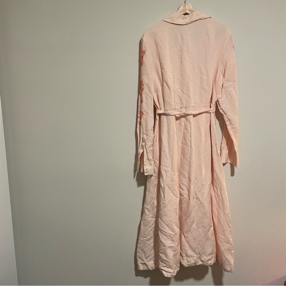 Society Social x Crown & Ivy Light Pink Caroline Maxi Floral Shirtdress, Size XL - Picture 5 of 7